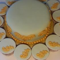 Motivtorte Hochzeit goldene Ornamente