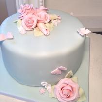 Motivtorte Hochzeit, Geburtstag rosa Rosen