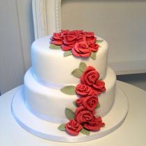 Motivtorte Hochzeit rote Rosen