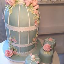 Motivtorte Hochzeit romantischer Vogelkäfig
